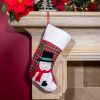 Hot Sale ???? Festive Snowman Luxury ???? Christmas Stocking With Plaid Design ???? -Konstsmide Shop 105741 SnowmanStocking