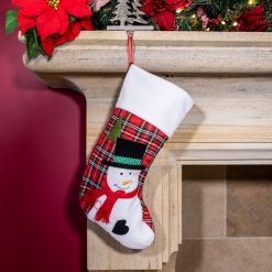Hot Sale ???? Festive Snowman Luxury ???? Christmas Stocking With Plaid Design ????