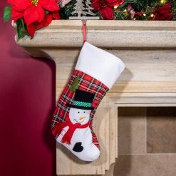 Hot Sale ๐ Festive Snowman Luxury ๐
Christmas Stocking With Plaid Design ๐