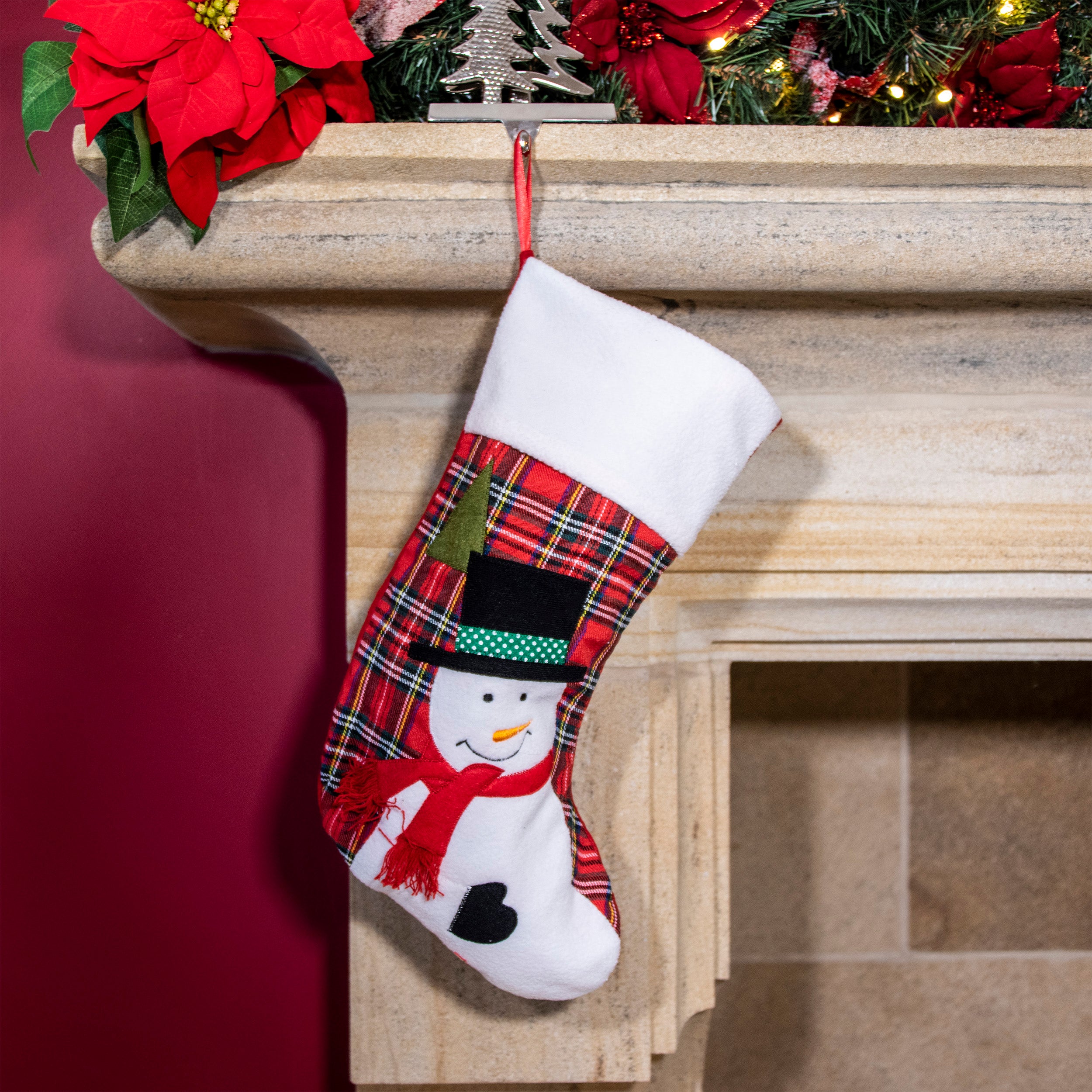 Hot Sale ???? Festive Snowman Luxury ???? Christmas Stocking With Plaid Design ???? 3 Hot Sale ???? Festive Snowman Luxury ???? Christmas Stocking With Plaid Design ????