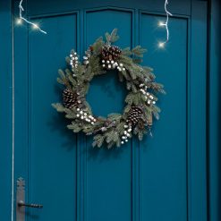 Budget ❤️ Premier 50cm Frozen Pinecone Luxury ???? Christmas Wreath ???? -Konstsmide Shop 106000Wreathinsitu 2
