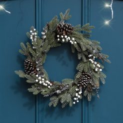 Budget ❤️ Premier 50cm Frozen Pinecone Luxury ???? Christmas Wreath ????