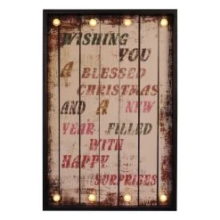 Discount 😀 Jingles Wishing You Framed White Lit 🎄 Christmas Sign 🌟