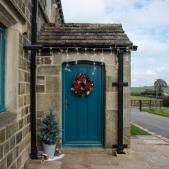 New ✨ Premier 60cm Luxury Red Gold And Silver Wreath 😍 -Konstsmide Shop 16719Wreathinsitu 1