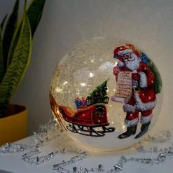 Best Sale 💯 Three Kings Crackle Effect LED Lit Ball Santa Checking 🎅 Christmas List Scene ✔️
