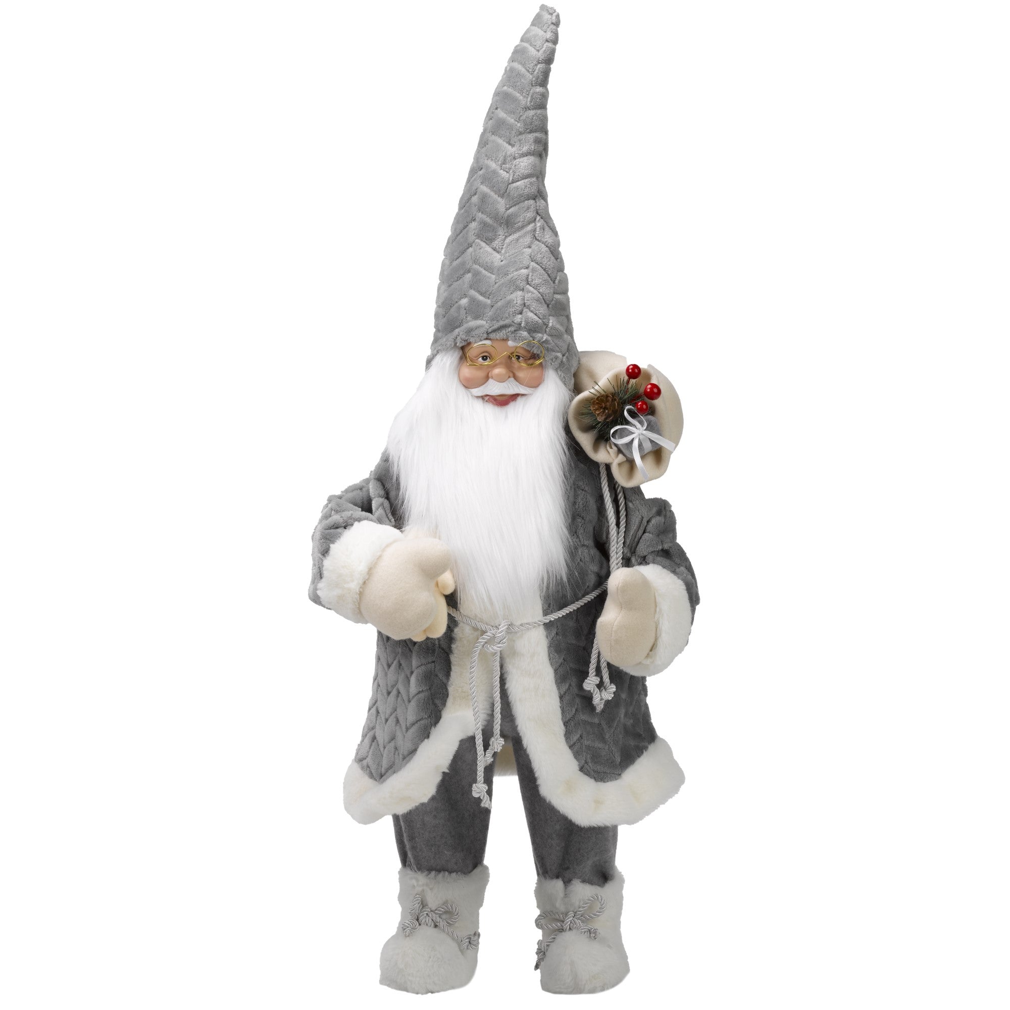 85cm Luxury Standing Santa in Grey Christmas Display Best reviews of ???? Three Kings 85cm Luxury Standing Santa In Grey ???? Christmas Display ???? -Konstsmide Shop 2516019 XLJumboPapaNoel Grey CutOut 900138