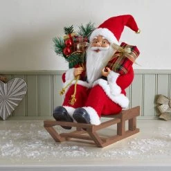 Best Pirce ๐ Three Kings 35cm Traditional Plush Sledding Santa Display ๐งจ