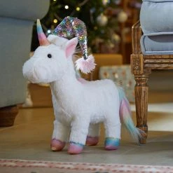Brand new ❤️ Three Kings Soft Plush Unicorn With Glittery Santa Hat 🥰