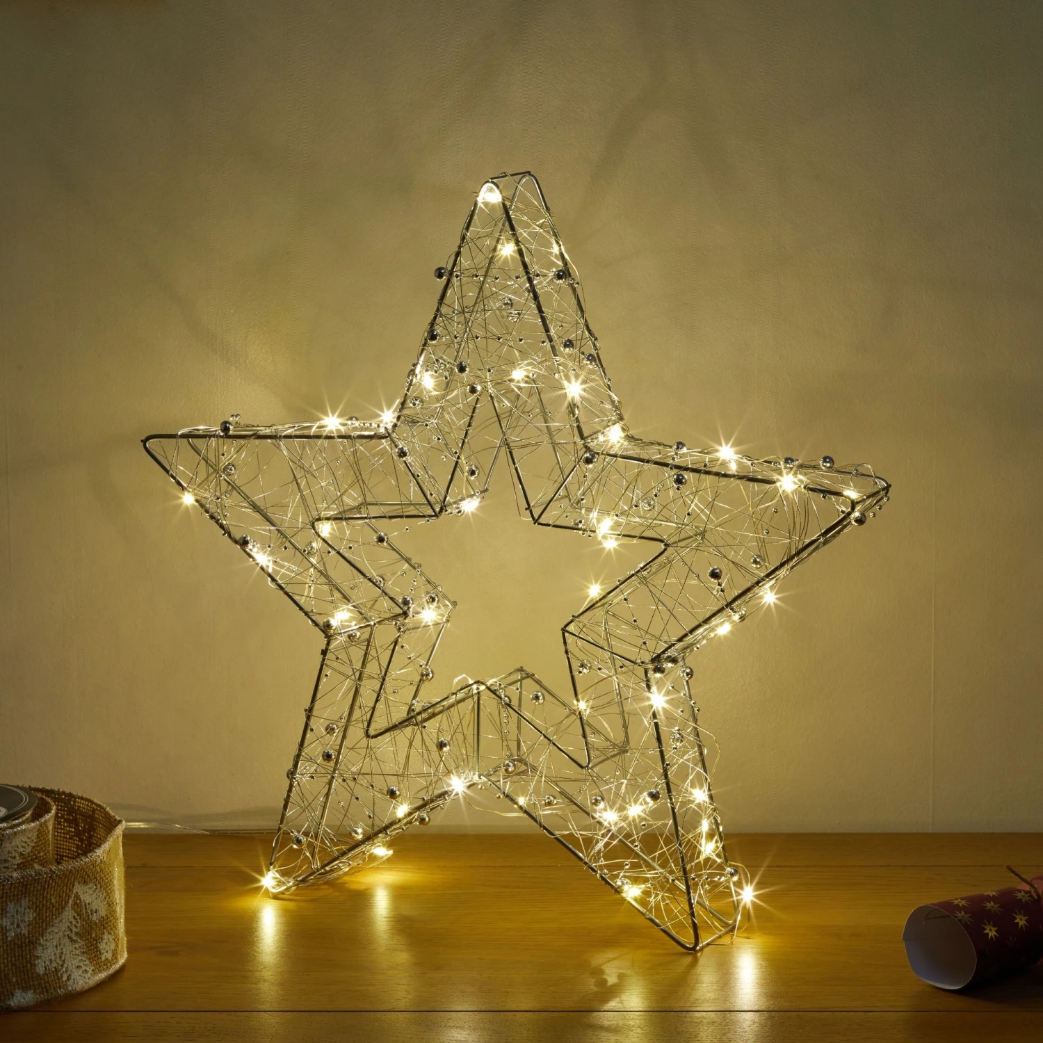 Best Sale ๐ Three Kings Silver Wire Star With 40 Warm White LEDs ๐ฅ 3 Best Sale ๐ Three Kings Silver Wire Star With 40 Warm White LEDs ๐ฅ