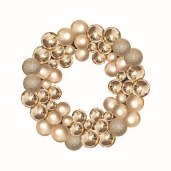 Deals ❤️ Three Kings 40cm Festive Bauble-Esque Wreath In Gold ???? -Konstsmide Shop 25420012542021 Bauble EsqueWreathsGold Cutout 900203