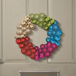 Best deal โ๏ธ Three Kings 40cm Multi Coloured Festive Bauble-Esque Wreath ๐