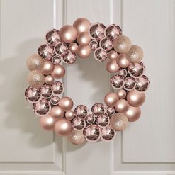 Buy ???? Three Kings 40cm Festive Bauble-Esque Wreath In Rose Quartz ????