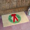 Coupon ???? Three Kings Holly Wreath ???? Christmas Doormat ???? -Konstsmide Shop 2555000 Holly RibbonDecoirMat Insitu