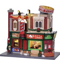 New 😀 Lemax Top Pizza Animated 🎁 Christmas Scene 😀