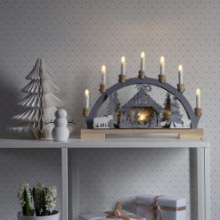 Cheap ???? Konstsmide ???? Christmas Nativity Wooden Silhouette Candle Bridge ????