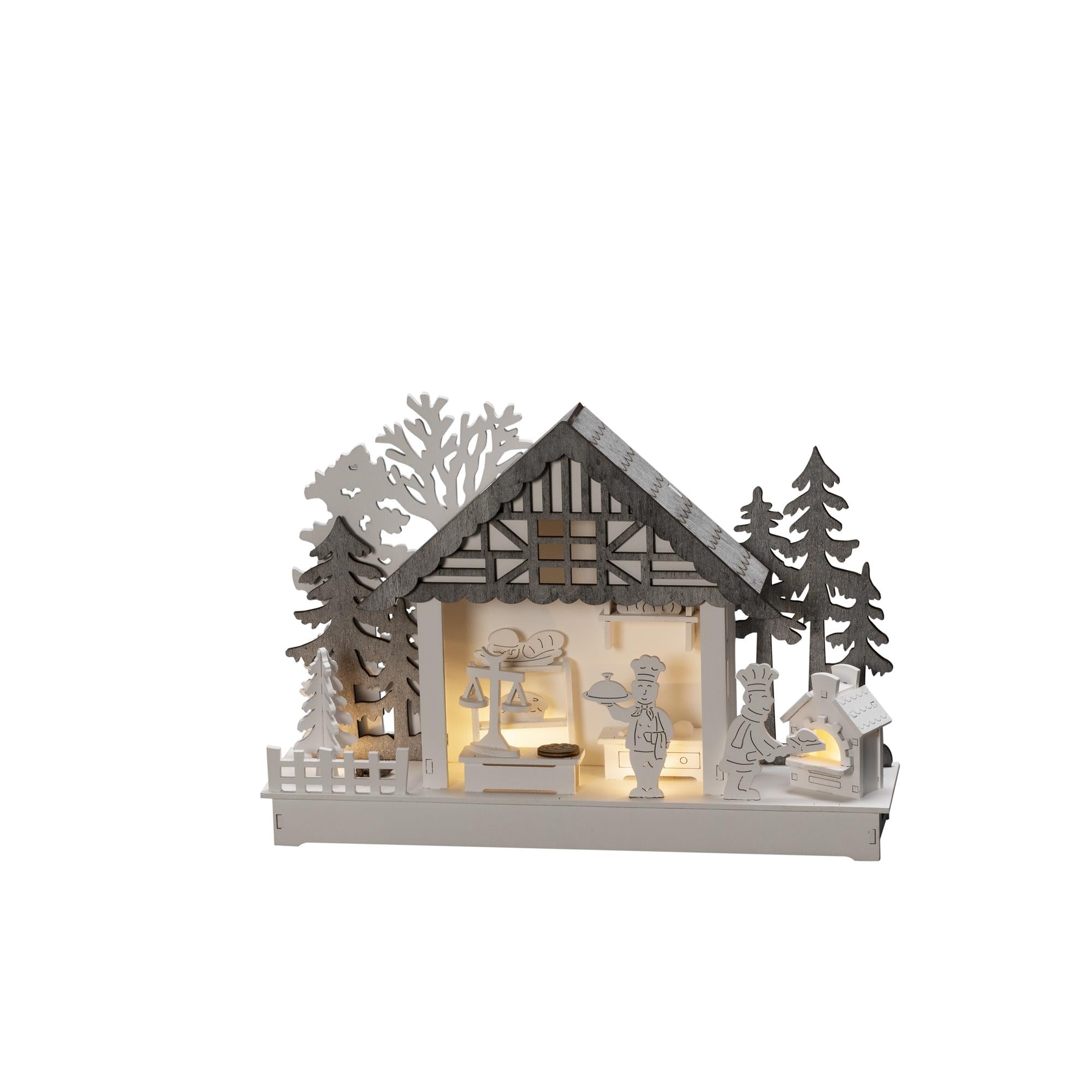 Outlet ???? Konstsmide Wooden LED Lit ???? Christmas Bakers Scene ???? 4 Outlet ???? Konstsmide Wooden LED Lit ???? Christmas Bakers Scene ???? - Image 2