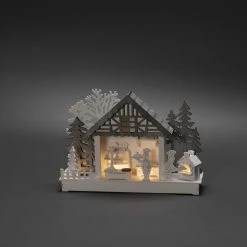 Outlet 🧨 Konstsmide Wooden LED Lit 🎅 Christmas Bakers Scene 🔥 -Konstsmide Shop 3262 210.P.1.0 Copy