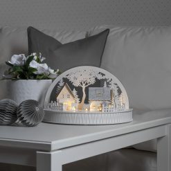 Hot Sale ???? Konstsmide White Wooden Houses Village Silhouette ????