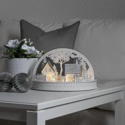 Hot Sale 🛒 Konstsmide White Wooden Houses Village Silhouette 🔥