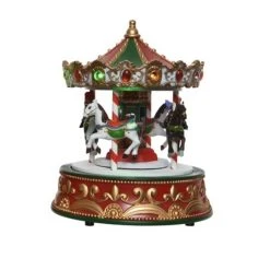Brand new 🌟 Kaemingk Green And Red Animated 🎅 Christmas Carousel 👍
