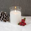 Brand new ???? Kaemingk Small Real Wax Candle In Glass Jar Battery Powered LED Realistic Flame Effect ⌛ -Konstsmide Shop 485354 120903