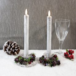 Best deal ???? Lumineo Twin Pack Of Silver Dinner Candles With LED Wicks ????