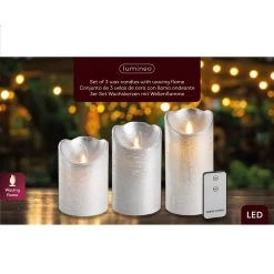 Buy ๐ Kaemingk Set Of 3 Silver Glitter Waving Candles With Remote Control ๐ 7 Buy ๐ Kaemingk Set Of 3 Silver Glitter Waving Candles With Remote Control ๐ -Konstsmide Shop 486200
