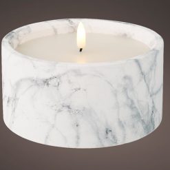 Hot Sale ???? Kaemingk 15cm LED Wick Candle In Marble Effect Holder ????
