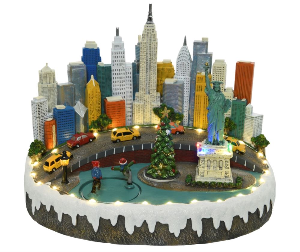 Iconic New York Scenes Animated Christmas Scene with Ice Rink and Rotating Tree Top 10 ✔️ Lumineo Iconic New York Scenes Animated ???? Christmas Scene With Ice Rink And Rotating Tree ???? -Konstsmide Shop 497670