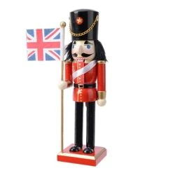 Best Sale ⌛ Kaemingk 🎅 Christmas Nutcracker Holding Union Jack Flag 🎁