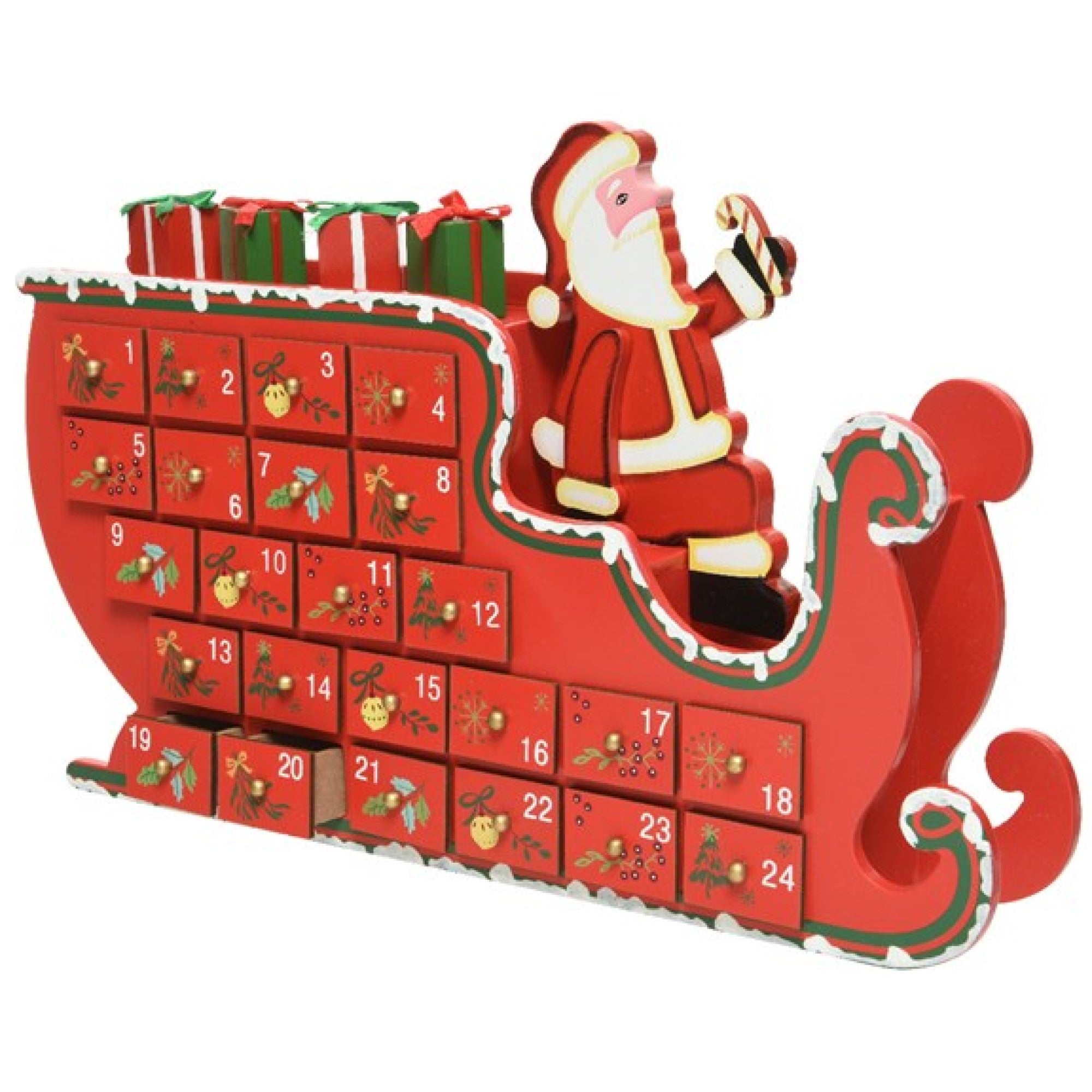 Wooden Santa in Sleigh Christmas Advent Calendar New ???? Kaemingk Wooden Santa In Sleigh ???? Christmas Advent Calendar ✔️ -Konstsmide Shop 551429 900460