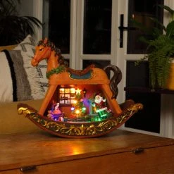 Brand new 😉 Noma Musical 🔔 Christmas Rocking Horse With Train ⌛