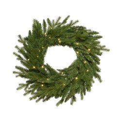 Coupon ???? Kaemingk 50cm Pre Lit Allison Pine Wreath With 40 Warm White LEDs ⭐