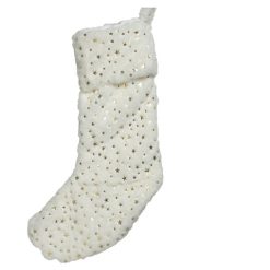 Brand new ???? Kaemingk Luxury White Fur Stocking With Gold Stars ????