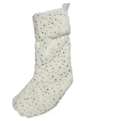 Brand new 😉 Kaemingk Luxury White Fur Stocking With Gold Stars 🎁