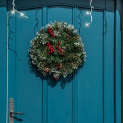 Deals ???? Everlands 50cm Snowy ???? Christmas Wreath With Berries And Pinecones ✔️