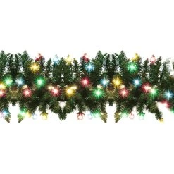 Best Pirce 🧨 Festive Decorations 2.9m XP Connectable Outdoor 🎁 Christmas Garland With 100 Multi Coloured LEDs ✔️