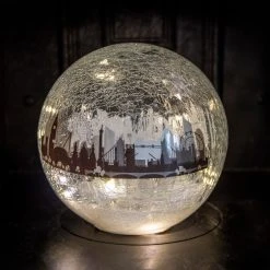New ๐ Festive Crackle Effect LED Lit Ball With London Scene ๐