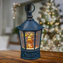 New ⌛ Snowtime 🎄 Christmas Water Lantern With Reindeer And 🍬 Candy Cane 😀