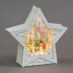 Best Pirce ❤️ Snowtime Snowman Family In Woods Magical Star Water Spinner ✔️