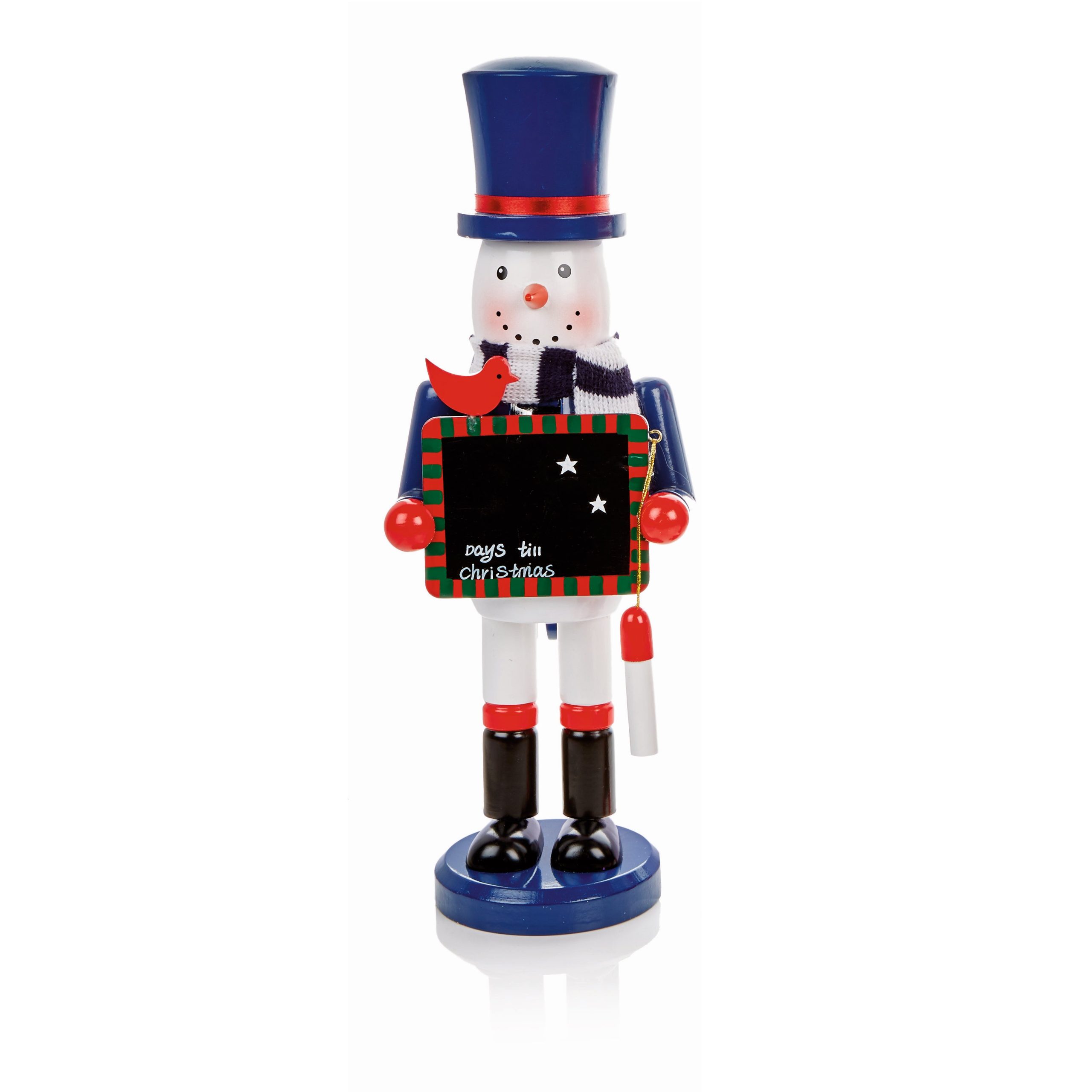 Snowman Nutcracker with Christmas Countdown Chalkboard Blue Hat Budget ???? Premier Snowman Nutcracker With ???? Christmas Countdown Chalkboard Blue Hat ???? -Konstsmide Shop AC183168 Blue scaled