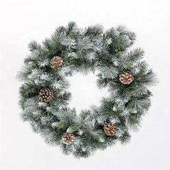 Cheapest ⌛ Snowtime 60cm Frosted Glacier Wreath With Pine Cones ????