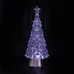 Hot Sale ✨ Snowtime Colour Changing LED Crystal 🎄 Christmas Tree Water Spinner 🤩