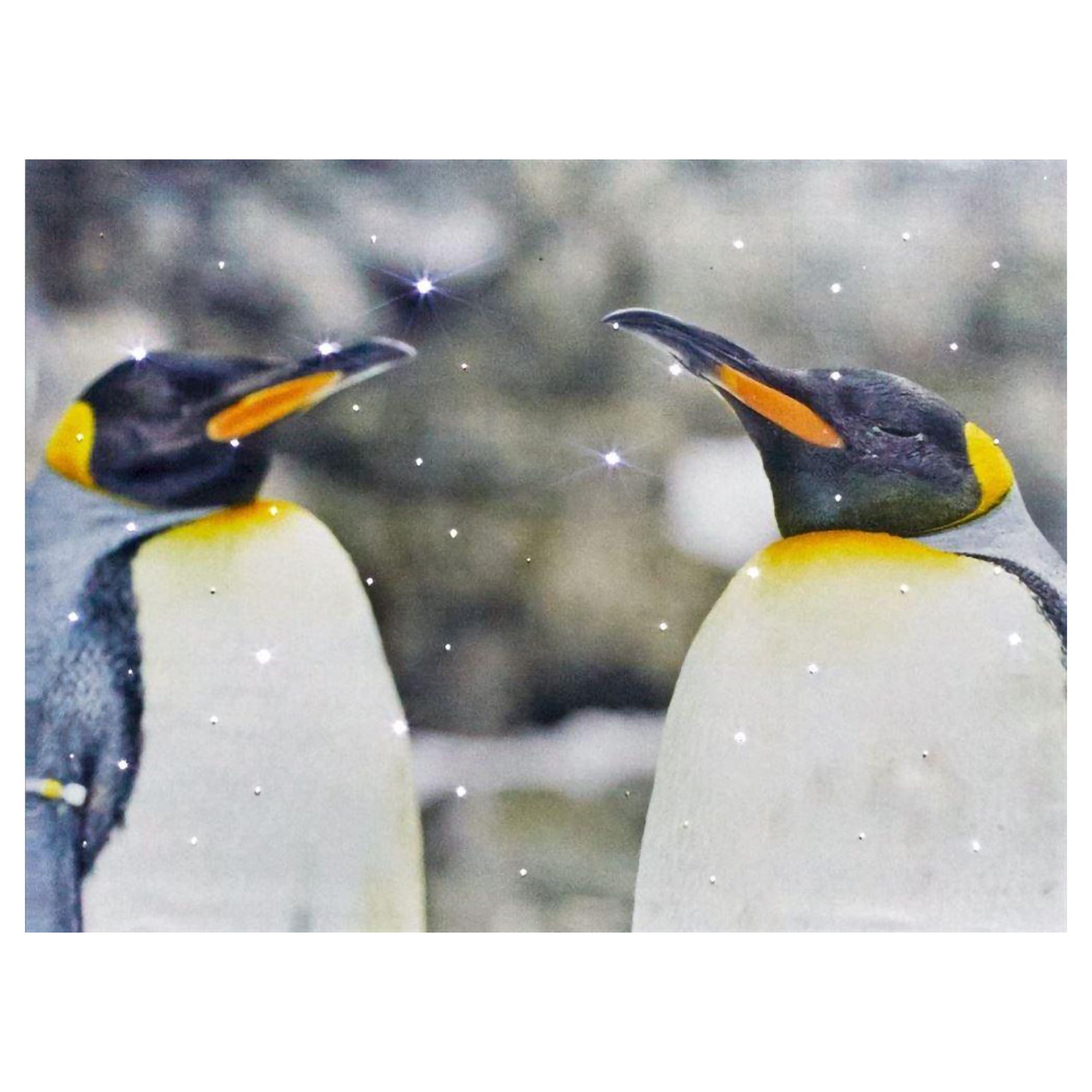Penguin Couple Christmas Wall Art Canvas with White Twinkling Lights Cheapest ???? Premier Penguin Couple ???? Christmas Wall Art Canvas With White Twinkling Lights ✨ -Konstsmide Shop Couple Penguins Canvas