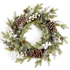 Budget ❤️ Premier 50cm Frozen Pinecone Luxury ???? Christmas Wreath ???? -Konstsmide Shop DF207085 Copy