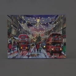 Best deal 🧨 Snowtime 40cm Pre Lit London Regent Street 🎄 Christmas Canvas 🎁