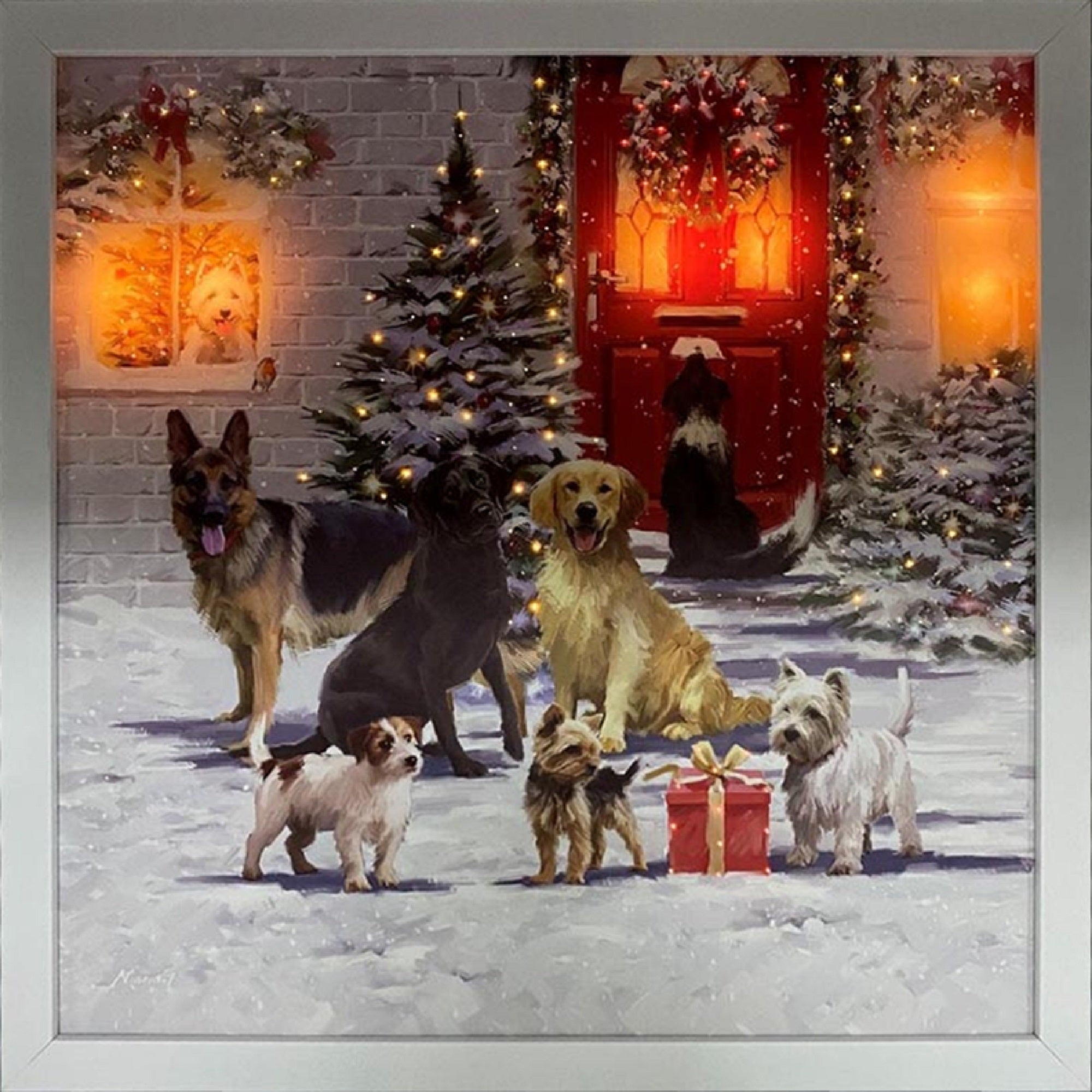 Battery Operated Fibre Optic Frolicking Dogs Canvas Outlet ⭐ Snowtime Battery Operated Fibre Optic Frolicking ???? Dogs Canvas ✔️ -Konstsmide Shop FB01252