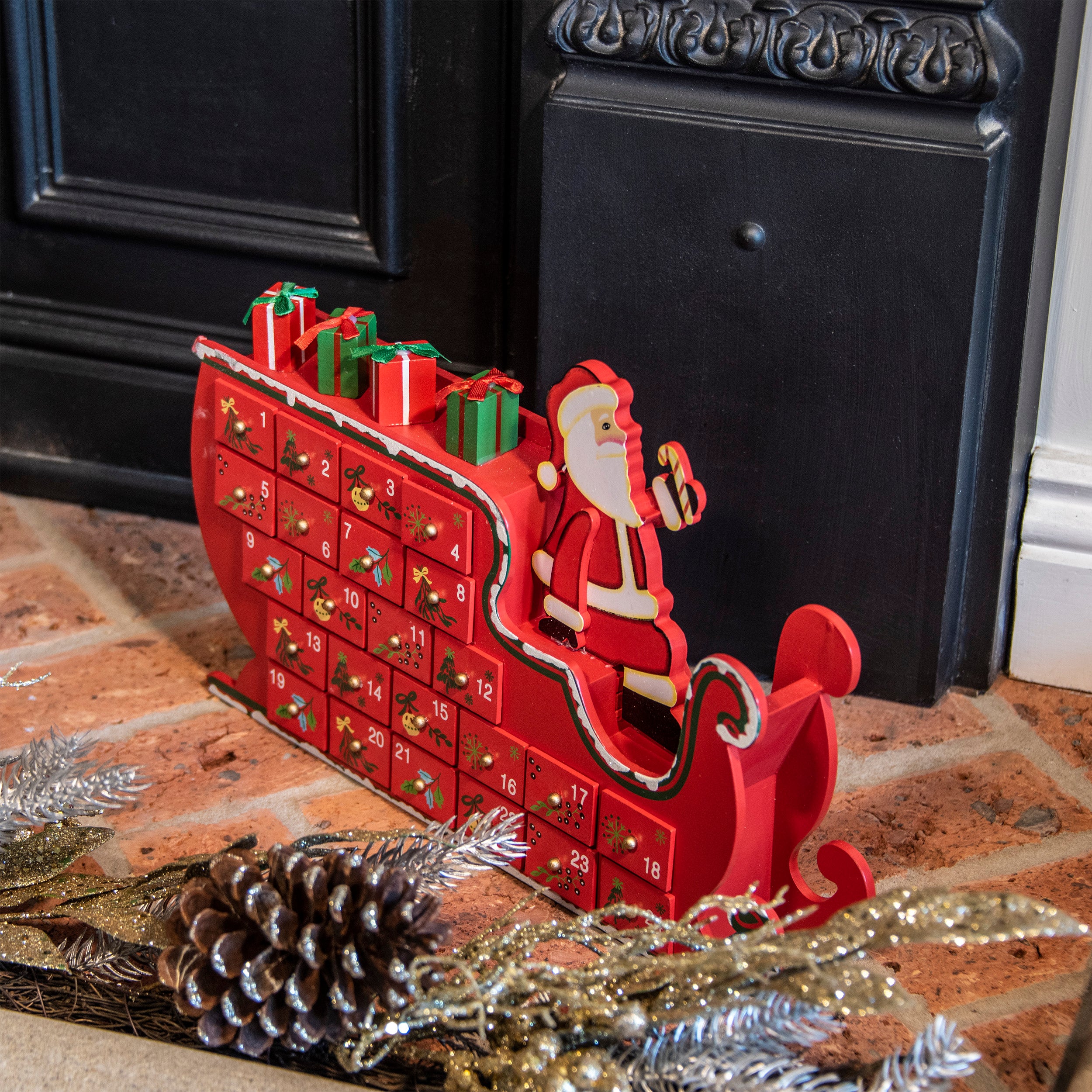 Wooden Santa in Sleigh Christmas Advent Calendar New ???? Kaemingk Wooden Santa In Sleigh ???? Christmas Advent Calendar ✔️ -Konstsmide Shop GTLAdvent900460