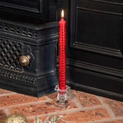 Deals ๐ Premier Red Tapered ๐ Christmas Advent Countdown Candle With Glass Holder ๐