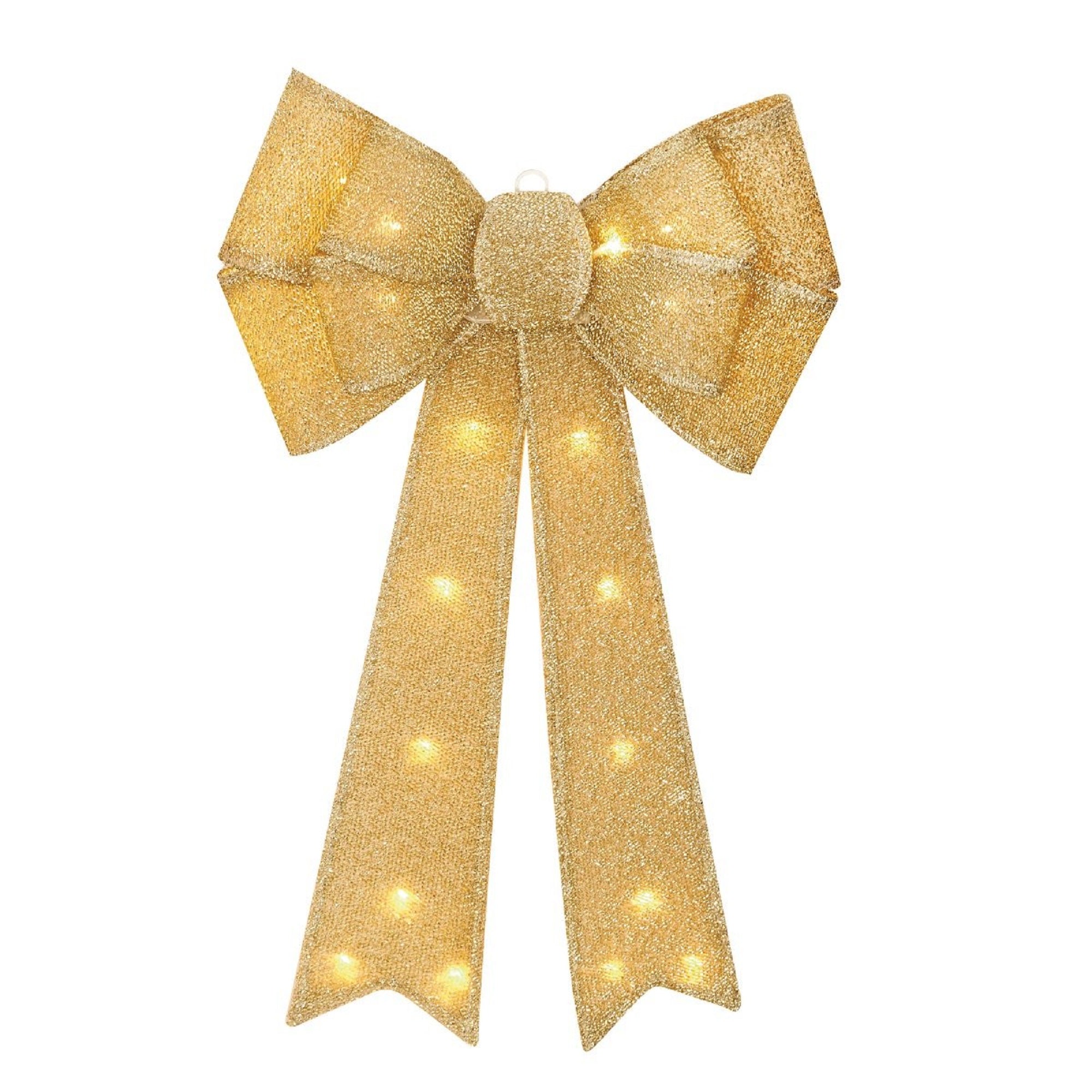 50cm Champagne Gold Fabric Bow with 25 Warm White LEDs Flash Sale ???? Premier 50cm Champagne Gold Fabric Bow With 25 Warm White LEDs ???? -Konstsmide Shop LB201169CG
